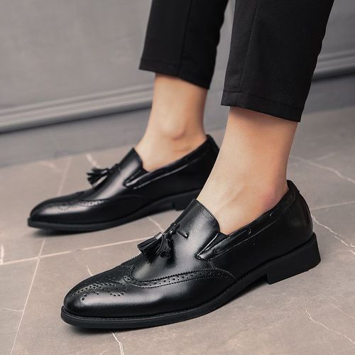 Chaussures En Cuir Pu Pour Hommes,Grande Taille 38-48,Brogue Britannique Oxford,Mocassins À Pampilles