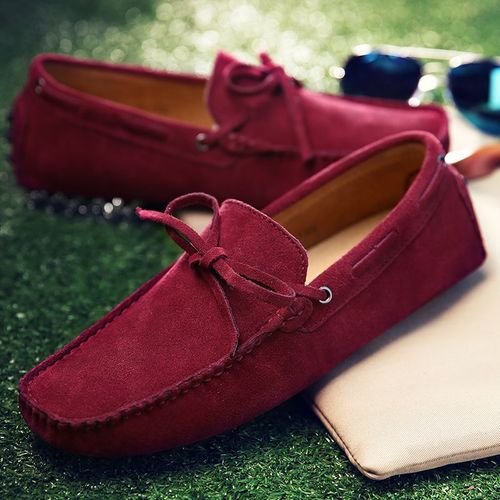 Mocassins En Daim Pour Hommes,Chaussures De Conduite À Pompon,Décontractées,Légères,Plates,Grande Taille 38-49