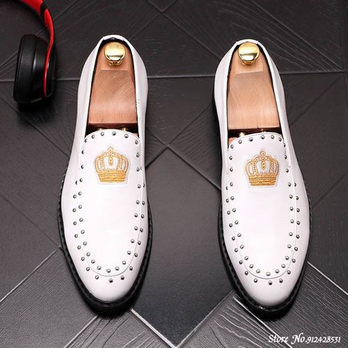 Chaussures Oxfordmocassins Brodés Pour Hommeschaussures Décontractéescouronne De Grandebretagnerivetzones Ecomingrobe De Mariagebalmarque De Créateur