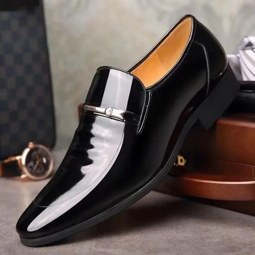 Chaussures Oxfordchaussures De Luxe En Cuir Verni Respirant Pour Hommegrande Taillebureaumariagenoir