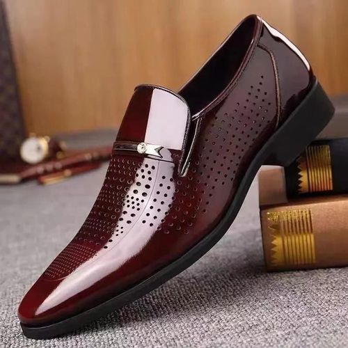 Chaussures Oxfordchaussures De Luxe En Cuir Verni Respirant Pour Hommegrande Taillebureaumariagenoir