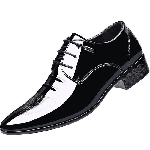 Chaussures Oxfordchaussures De Luxe En Cuir Verni Respirant Pour Hommegrande Taillebureaumariagenoir