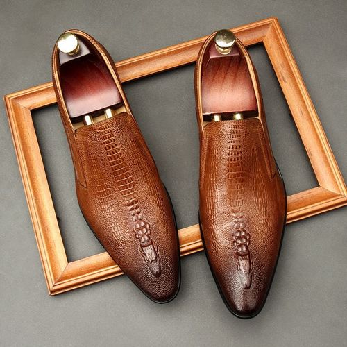 Chaussures Chaussures Oxford De Mariage Faites La Main Pour Hommeschaussures Provoqué Plates En Cuir Véritablemocassins D'affaires Formelsmotif Crocodilenoir Et Bleuété