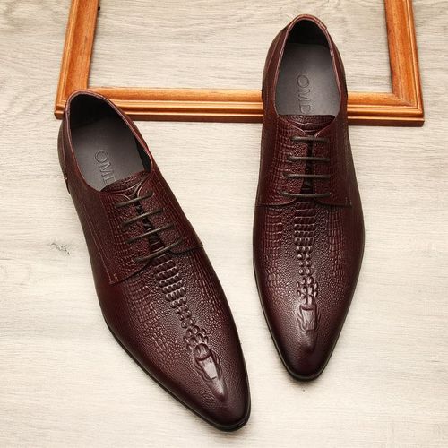 Chaussures Chaussures Oxford De Mariage Faites La Main Pour Hommeschaussures Provoqué Plates En Cuir Véritablemocassins D'affaires Formelsmotif Crocodilenoir Et Bleuété