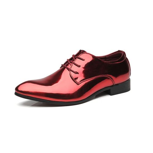Chaussures De Mariage En Cuir Verni Pour Hommes,Chaussures Oxfords,Chaussures Provoqué Parker Pointues,Or,Bleu,Rouge,Blanc,Designer,Grande Taille,Ino -48