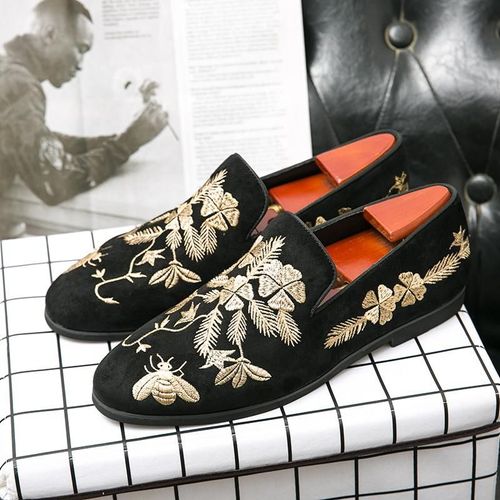 Chaussures Habillées À Bout Pointu Pour Homme,Mocassins À Fleurs,Pour Fête De Mariage,Business,Grande Taille 48 47