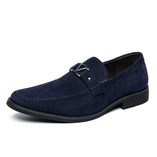 Chaussures De Bureau À Bout Pointu Pour Homme,Souliers De Mariage,Grande Taille 48 47,Noir Et Bleu