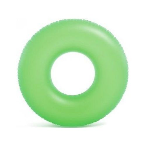 Bouee Gonflable 91 Cm Vert Fluo Givre, Geante - Jeu Piscine, Eau, Mer, Plage - Bouee Xl Enfant, Adulte - Set Anneau Natation Et Carte