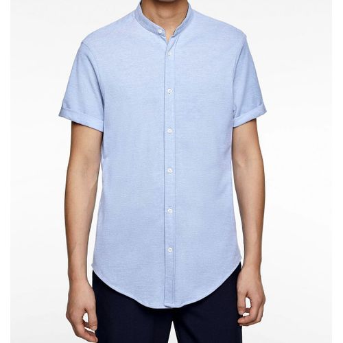 Chemise Bleu Zara Maille Piqué 100% Coton