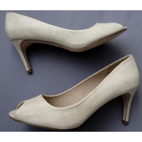 Escarpins Peep Toe Beige Glitter Holographique Asos 37,5 - 37 1/2