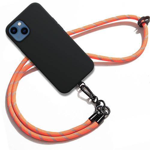 Coque Cordon Pour Iphone 13 Mini - Tpu Antichoc Anti-Rayures Avec Cordon Démontable Orange - E.F.Connection