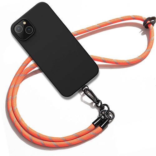 Coque Lanière Pour Iphone 14 Plus Antichoc Protection Renforcée Avec Lanière Robuste Orange - E.F.Connection