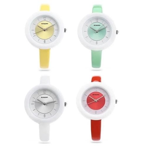 Montre Femme - Mingzan 6213 - Quartz - Résistance Eau - Bande En Cuir Svelte
