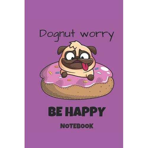 Dognut Notebook: Funny Purple Dognut Notebook Blank Lined Journal