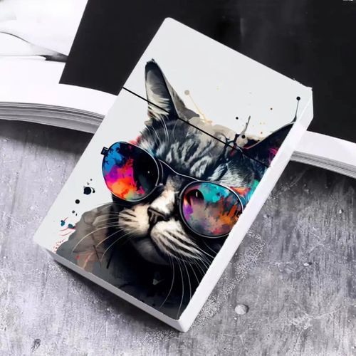 Boîte De Rangement En Plastique Pour Cartes De Goudron Pour Hommes Et Femmes,Étui Laguna,Papillon,Chat,Design Mignon,Coloré,Accessoires Pour Tabac,Modèle,2024 - Type Eye Cat