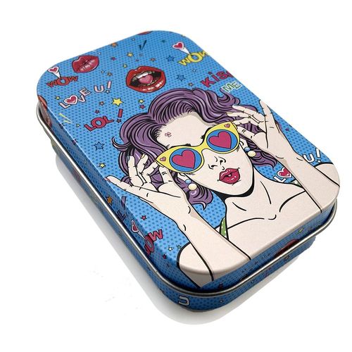 Boîte De Rangement Portable En Métal,Boîte À Tabac,Humidificateur,Papier À Rouler,Étui Laguna,Support Scellé À L'humidité,Accessoires Pour Fumeurs,18 Pièces - Type Bleu