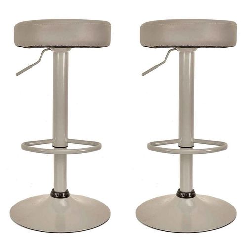 Paris Prix - Lot De 2 Tabourets De Bar "Mumford" 63-83cm Gris