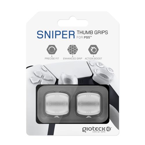 Gioteck - Reposes Pouce (Thumb Grips) Sniper Blanc Translucide Pour Ps5
