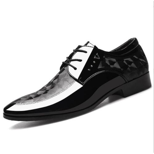 Chaussures Oxfordchaussures En Cuir Verni Respirant De Luxe Pour Hommeplates De Bureau Et De Mariagede Couleur Noiregrande Taille