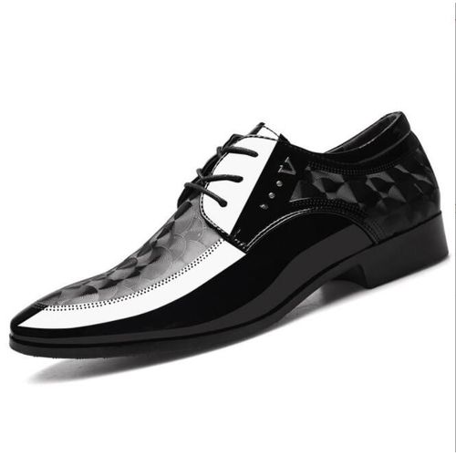 Chaussures Oxfordchaussures En Cuir Verni Respirant De Luxe Pour Hommeplates De Bureau Et De Mariagede Couleur Noiregrande Taille