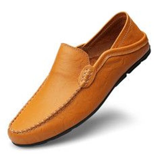 Mocassins En Cuir De Marque Italienne Pour Hommes,Chaussures Plates À Enfiler Pour Hommes,Chaussures De Conduite Pour Hommes,Haute Qualité,Mode Décontractée - 40