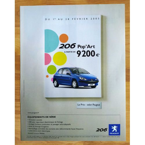 Publicité Papier - Voiture Peugeot 206 De 2005