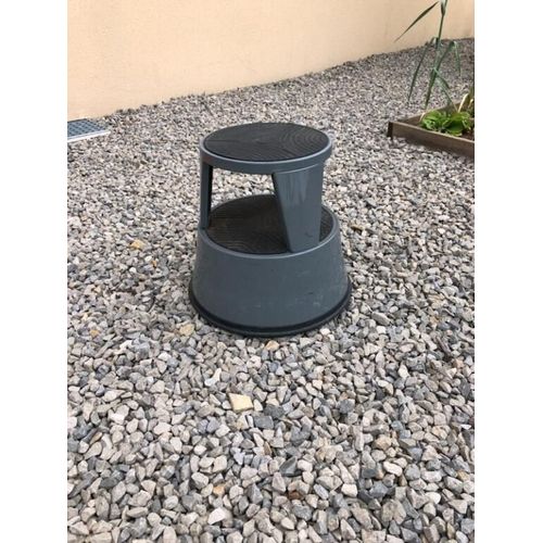 Tabouret Métal Sur Roulette Gris