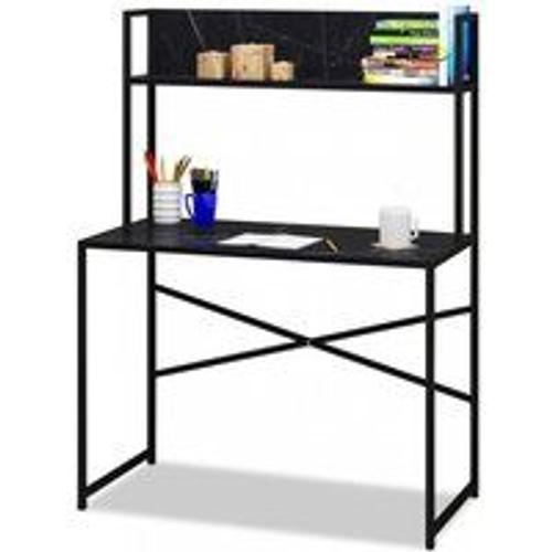 Bureau Avec Étagère Style Industriel Buzelin L100xp50cm Noir