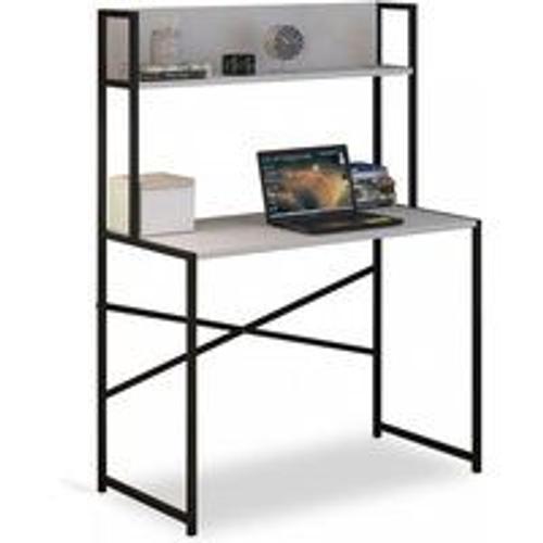 Bureau Avec Étagère Style Industriel Buzelin L100xp50cm Blanc