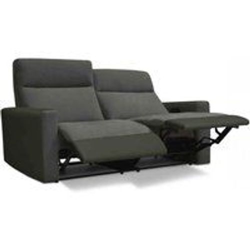 Canapé Relax Electrique 3 Places Bi Matière - Noir / Anthracite