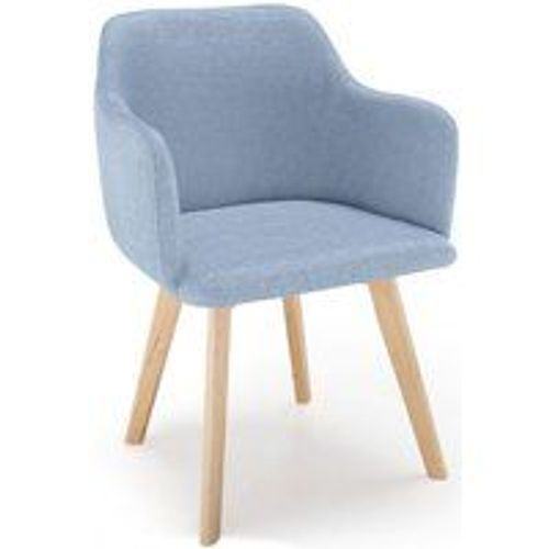 Chaise Style Scandinave Tissu Bleu Saga