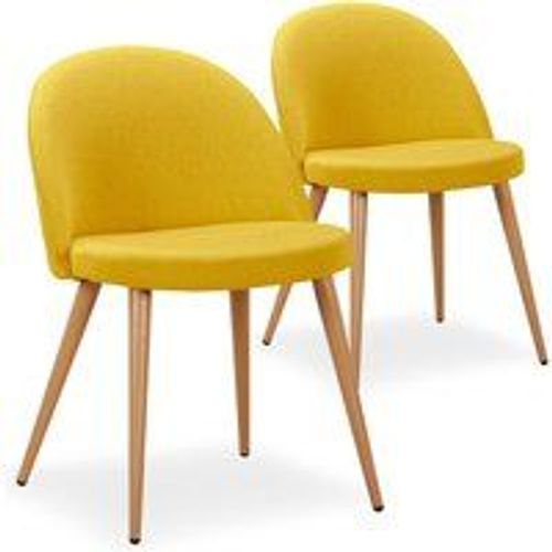 Lot De 2 Chaises Scandinaves Maury Tissu Jaune
