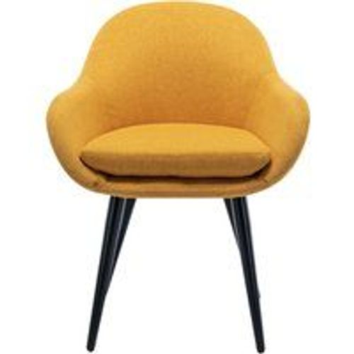Lot De 2 Chaises Scandinave Tissu Curry, Pieds En Métal Noir