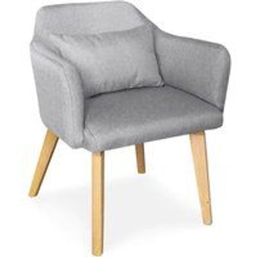 Chaise / Fauteuil Scandinave Shaggy Tissu Gris Clair
