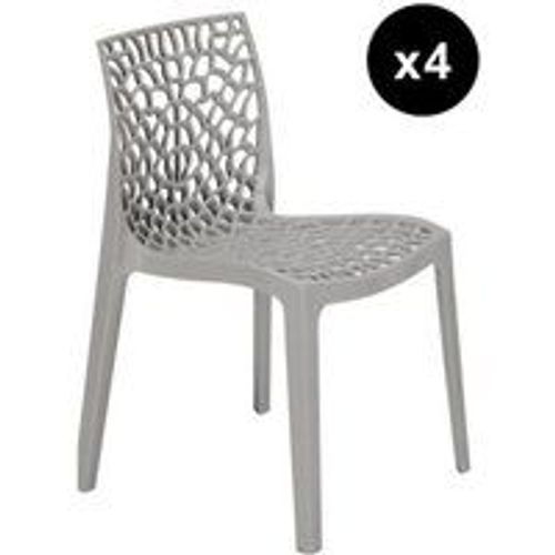 Lot De 4 Chaises Design Grise  Gruvyer