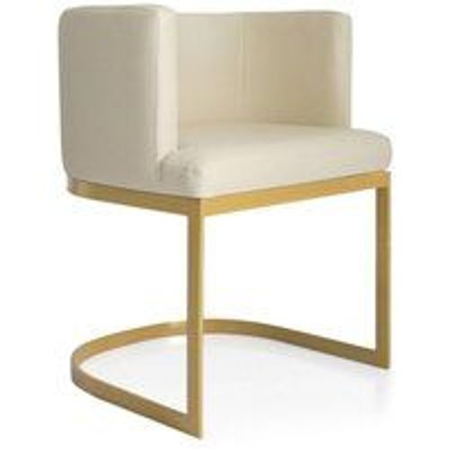 Chaise / Fauteuil Noellie Simili P.U. Beige Pieds Or