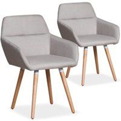 Lot De 2 Chaises / Fauteuils Scandinaves Frida Tissu Beige