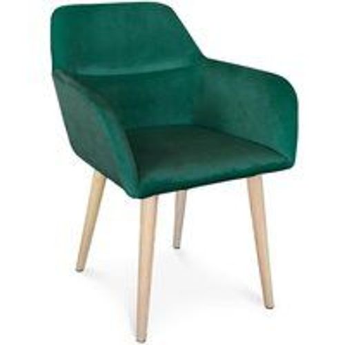 Chaise / Fauteuil Scandinave Fraydo Velours Vert