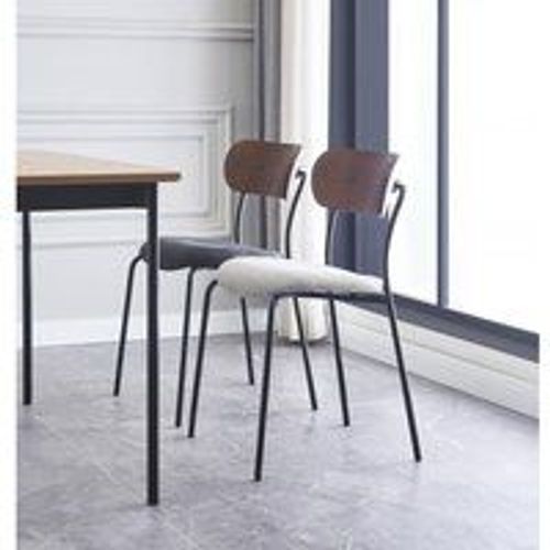 Lot De 2 Chaises Design En Métal Noir Et En Bois Gris Lincoln