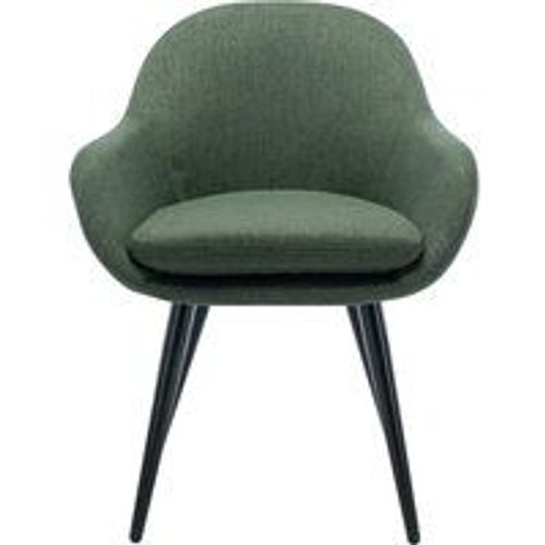Lot De 2 Chaises Scandinave Tissu Vert Foret, Pieds En Métal Noir