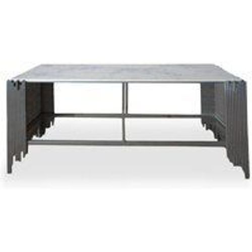 Console Design Falbala En Marbre Blanc Et Métal Argent