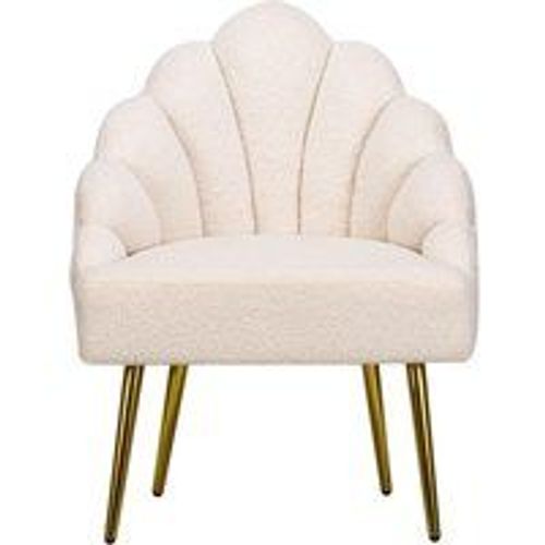 Fauteuil De Salon Design Pieds Metal Bolge-Blanc