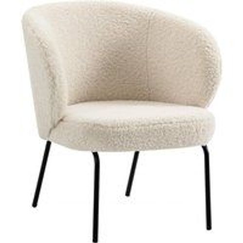 Fauteuil De Salon Bergen Pieds Métal - Noir Et Blanc