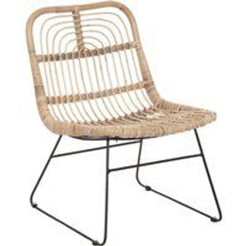 Fauteuil Parsa Beige En Rotin Et Métal