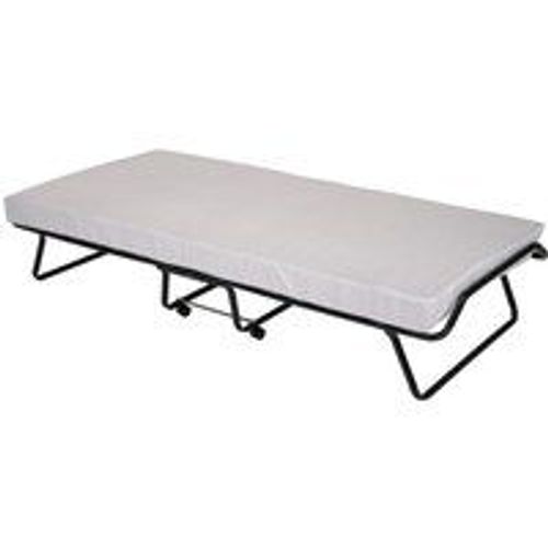 Lit Pliant 17 Lattes 90x190cm + Matelas Mousse 24kg Et Housse De Protection Noir