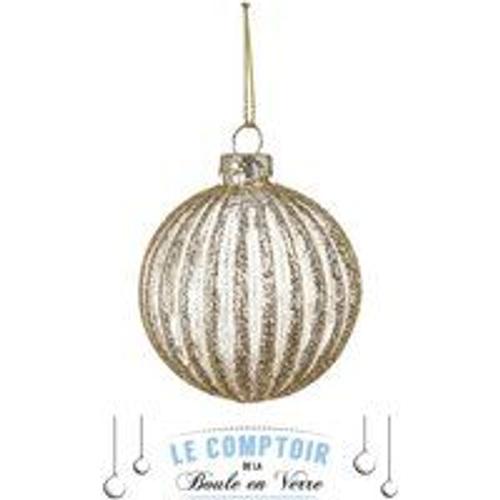 Boule noël verre pailletée D6