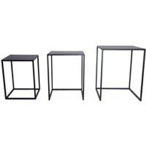 Ensemble De 3 Tables Basses Gigognes Pimpane Métal Noir