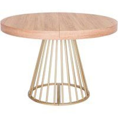 Table Ronde Extensible Soare Chêne Clair Pieds Or