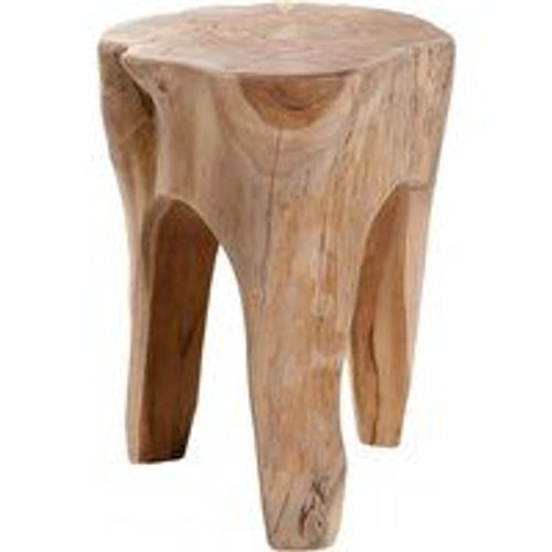 Tabouret Rond En Teck Massif - Marron