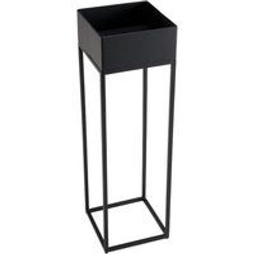 Sellette carrée / porte plantes MM Noir piètement métal DALY